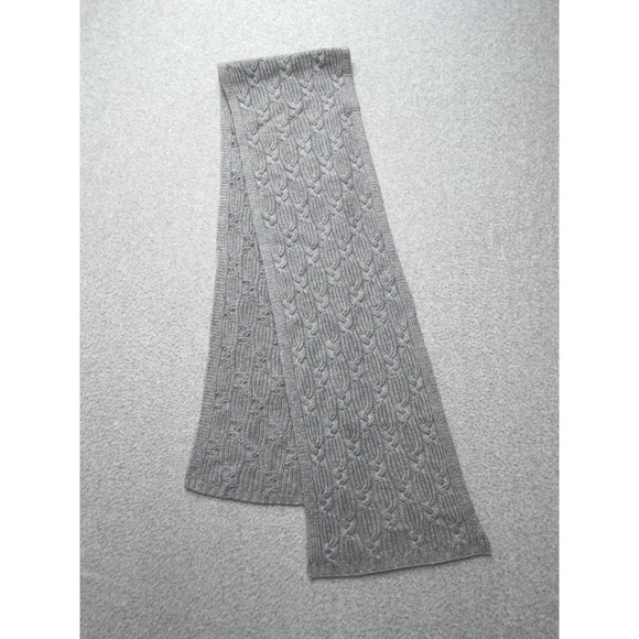 Nordstrom Accessories - Nordstrom Scarf Womens One‎ Size Gray Cable Cable Knit Wool Cashmere Winter Soft